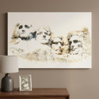 Mont Rushmore, œuvre d'art aquarelle présidentiell