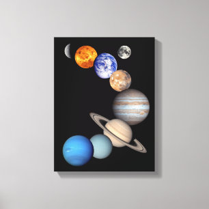 Toile Montage du système solaire photos de planètes JPL