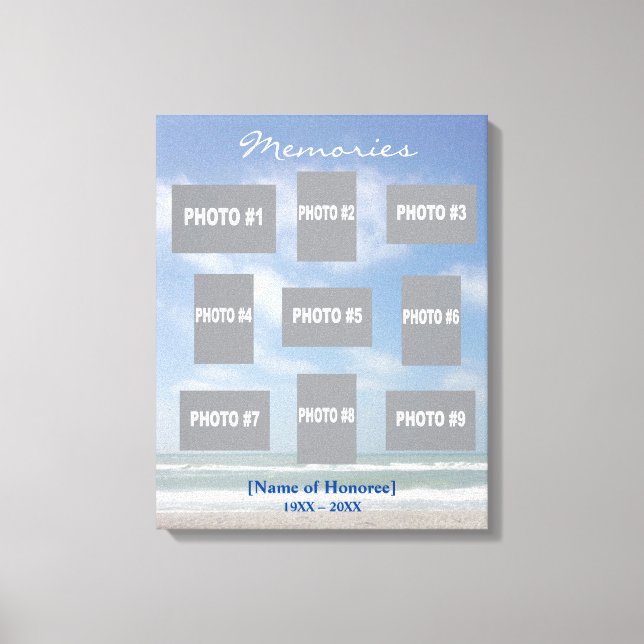 Toile Montage photo avec arrière - plan océanique (Recto)