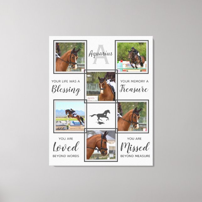 Toile Montage Photo Cheval Pet Memorial (Recto)