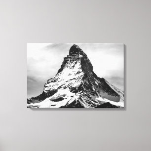 Toile Montagne alpine iconique Matterhorn dans le noir