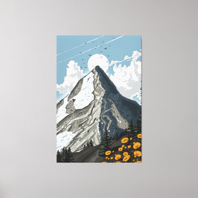 Toile Montagne enneigée de Suisse (Recto)