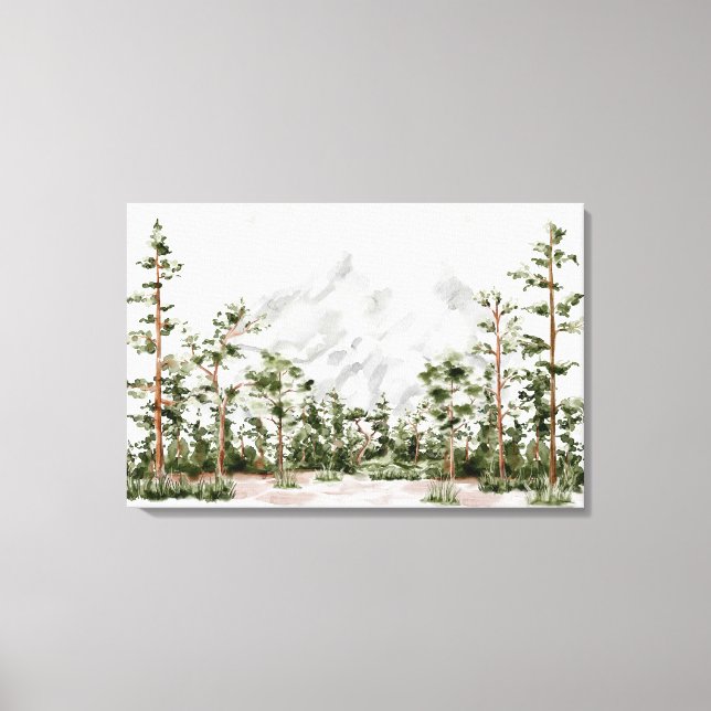 Toile Montagne et forêt à l'aquarelle (Recto)