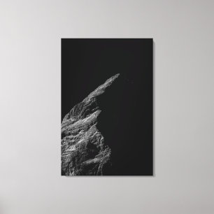 Toile Montagne minimaliste en noir et blanc