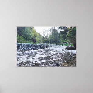 Toile Montagne Paysage Automnal Rivière - Nature Sauvage