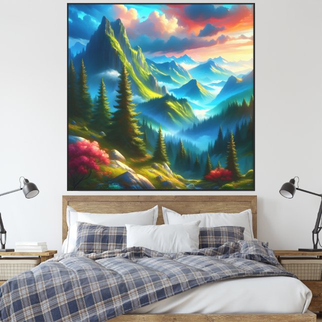 Toile Montagne verte - (Insitu(Chambre))