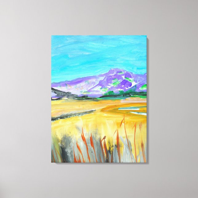 Toile Montagne Violette & Or (Recto)