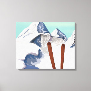 Toile Montagnes de ski