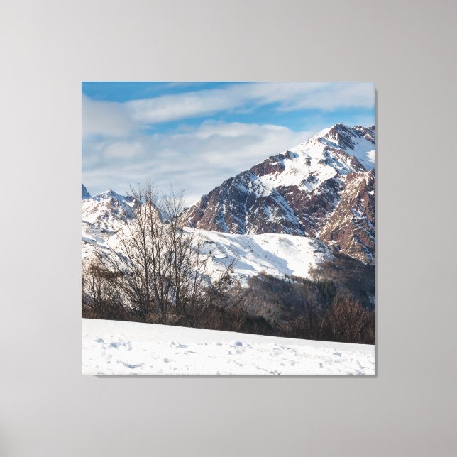 Toile Montagnes en hiver en Espagne, Canfranc (Recto)