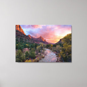 Toile Montagnes Le Parc National De La Zion Watchman U