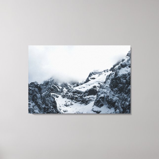 Toile Montagnes majestueuses sous les nuages (Recto)