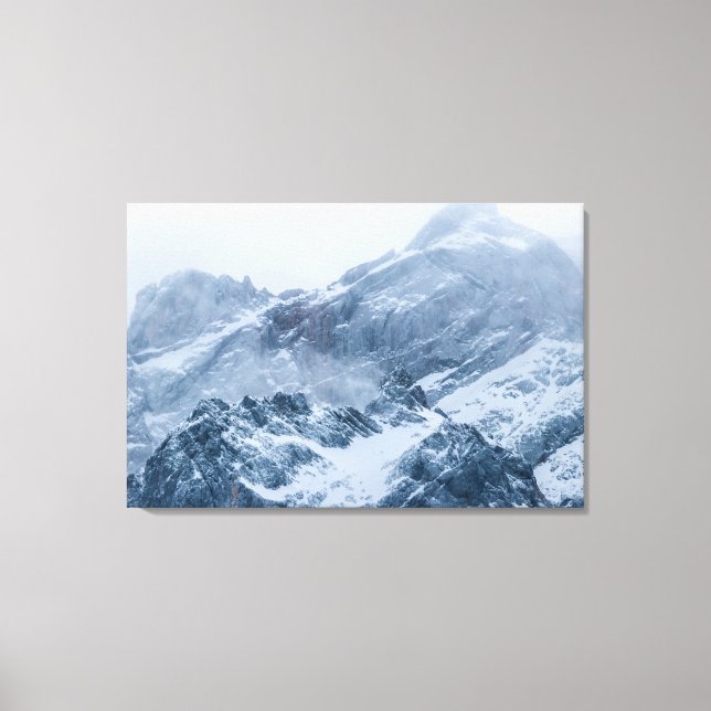 Toile Montagnes neige et brouillard (Recto)