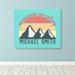 Toile Montagnes pastel vintage appellent monogramme ciel
