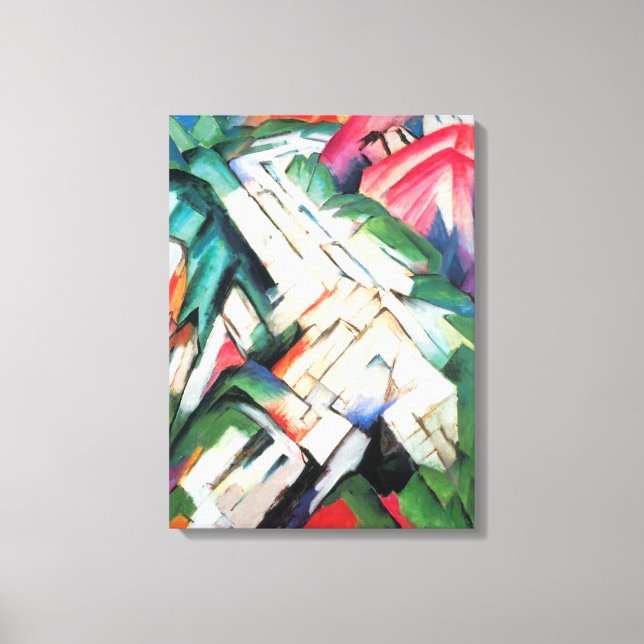 Toile Montagnes (Paysage) par Franz Marc, Art Vintage (Recto)