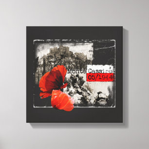 Toile Monte Cassino Bataille 2ÈME GUERRE MONDIALE Czerwo