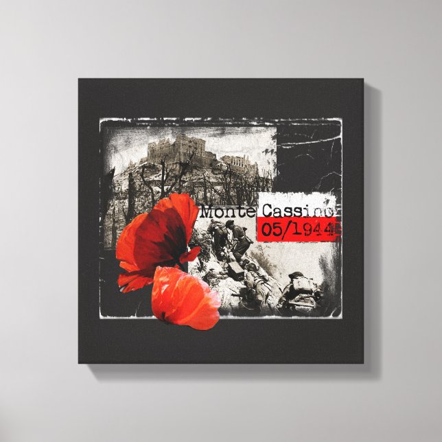 Toile Monte Cassino Bataille 2ÈME GUERRE MONDIALE Czerwo (Recto)