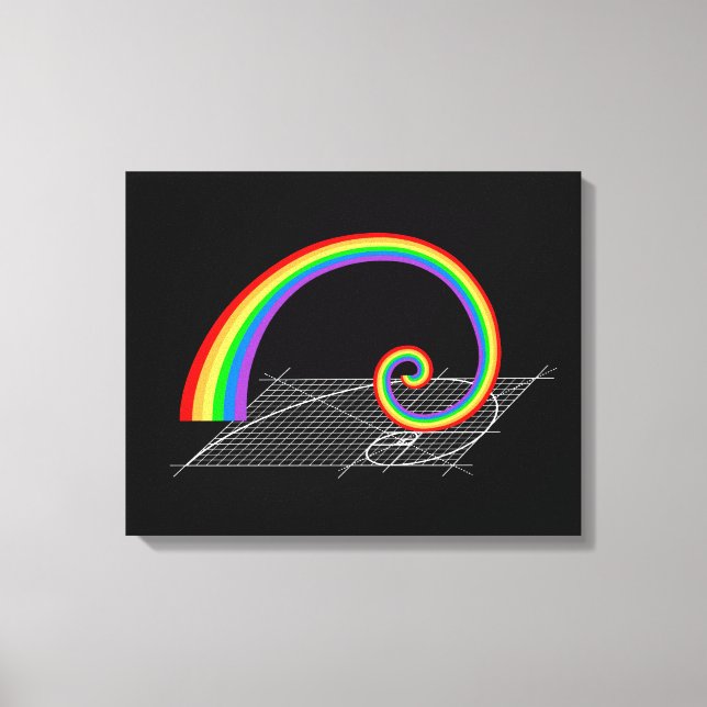 Toile Montée de l'arc-en-ciel de la spirale de Fibonacci (Recto)