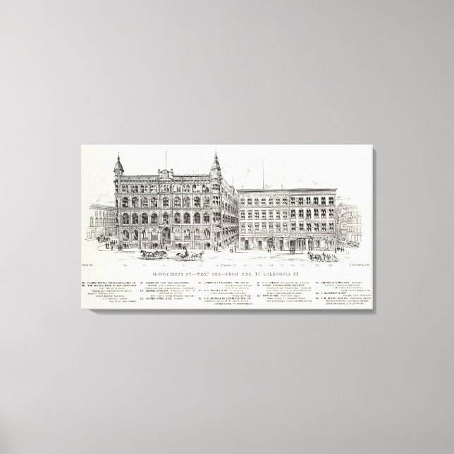 Toile Montgomery West side Pine et Californie (Recto)