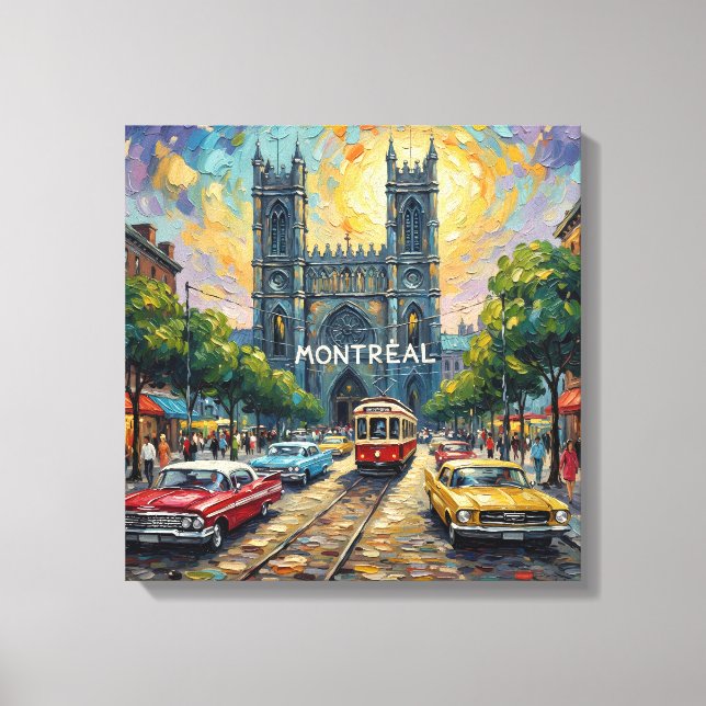 Toile Montreal Gothic Tramway Cathedral Canvas (Recto)