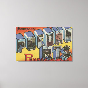 Toile Monts Pocono - Scènes de grandes lettres