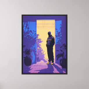 Toile Moody Silhouette Mur Art - Esthétique moderne