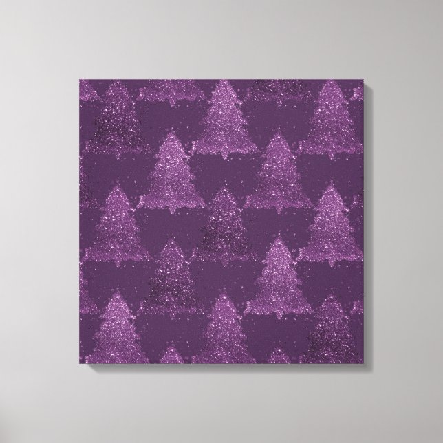 Toile Moody Tree Motif | Noel profond pourpre de prune (Recto)