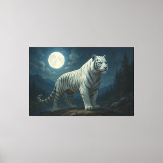 Toile Moonlit Sovereign White Tiger | ManJiangHong Fine 
