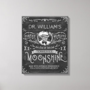 Toile Moonshine Hillbilly Medicine Vintage Custom Grey