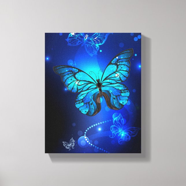 Toile Morpho Butterfly in the Dark Background (Recto)