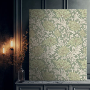 Toile Morris Green Chrysanthemum Motif victorien