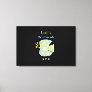 Toile MOSAIC DOVE of PEACE Bat mitzvah Sign-In Board