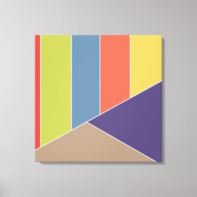 Toile MOSAIC rayures triangles couleur I + vos idées (Recto)