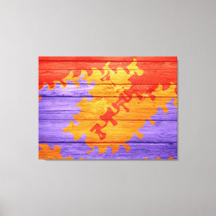 Toile Mosaïque Abstrait Pastel Wood