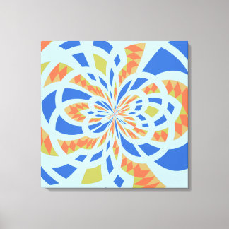 Toile Mosaïque bleue et orange Art Abstrait
