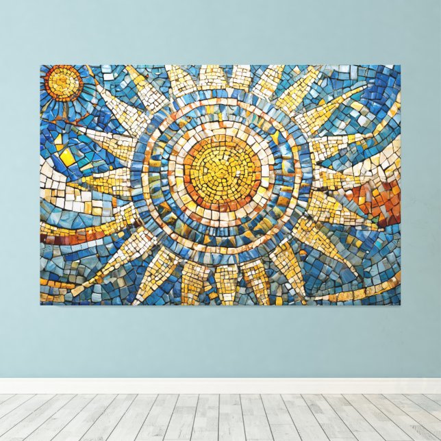 Toile mosaïque céleste du soleil 003 (Insitu (Plancher de Bois))
