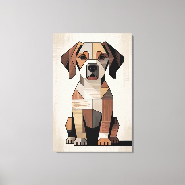 Toile Mosaïque de Beagle Chaleureuse  (Recto)