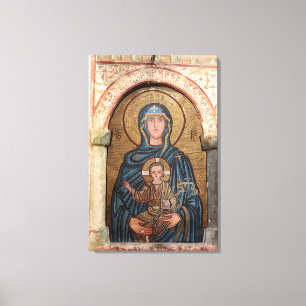 Toile Mosaïque de la Vierge Marie et Jésus