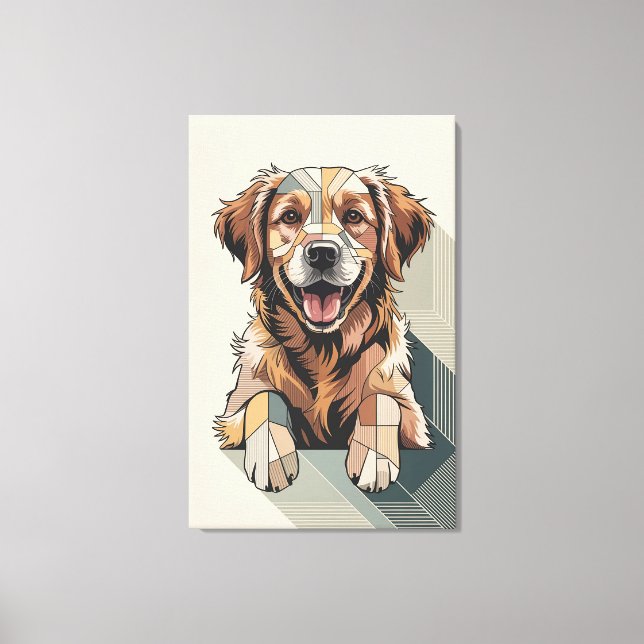 Toile Mosaïque de retriever doré chaud (Recto)