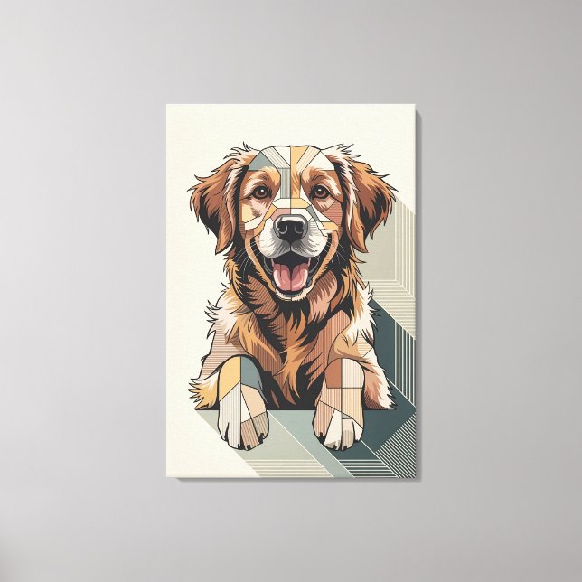 Toile Mosaïque de retriever doré chaud (Recto)
