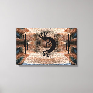 Toile Mosaïque du désert du sud-ouest de Kokopelli 19,5