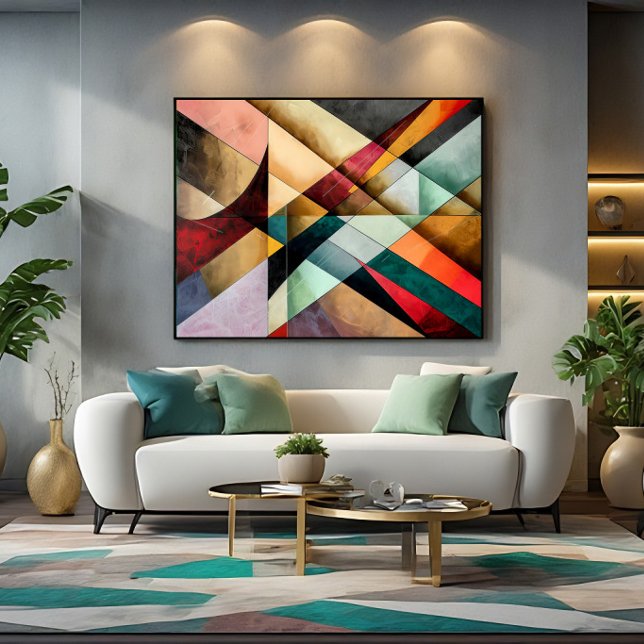 Toile Mosaïque géométrique chromatique (Créateur téléchargé)