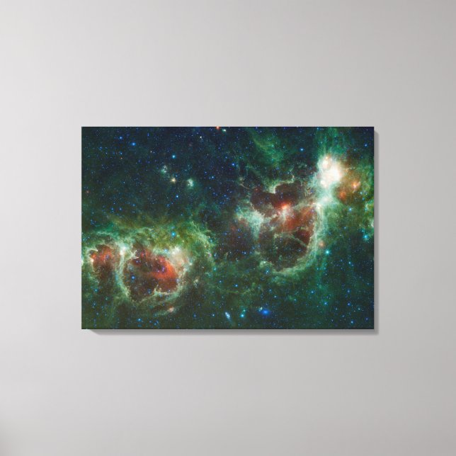 Toile Mosaïque infrarouge du Coeur et de la Soul nebulae (Recto)