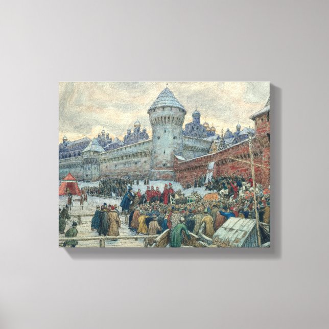 Toile Moscou antique, départ après un combat (Recto)