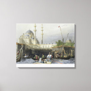 Toile Mosque of Sultana Valide from the Port, engraved b