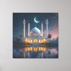 Toile Mosquée musulmane Crescent étoiles peinture