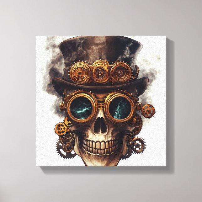 Toile Moteur de crâne Steampunk (Recto)