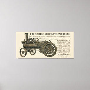 Toile Moteur de traction à vapeur Birdsall 1889 Tracteur