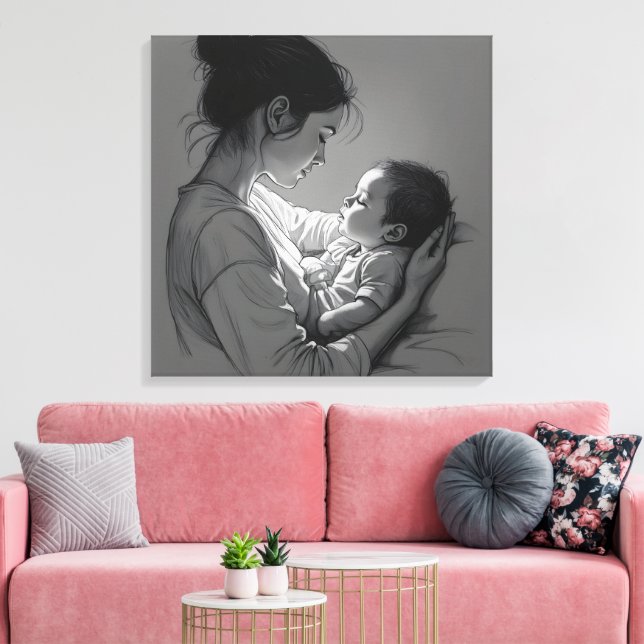 Toile Mother & Baby artwork (Insitu(Salon))