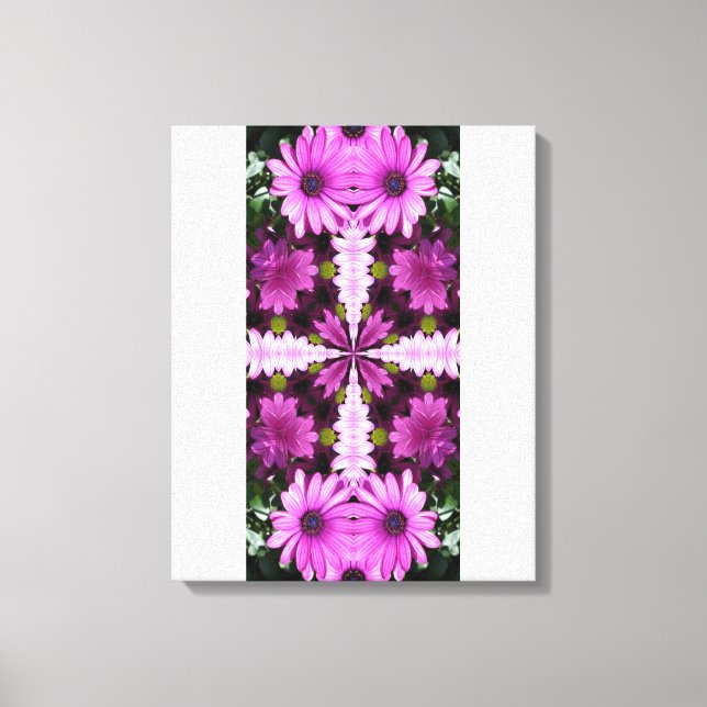 Toile Motif Abstrait de fleurs de marguerite violette (Recto)