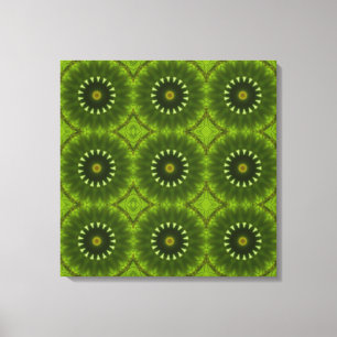 Toile Motif abstrait de kaléidoscope en explosion verte